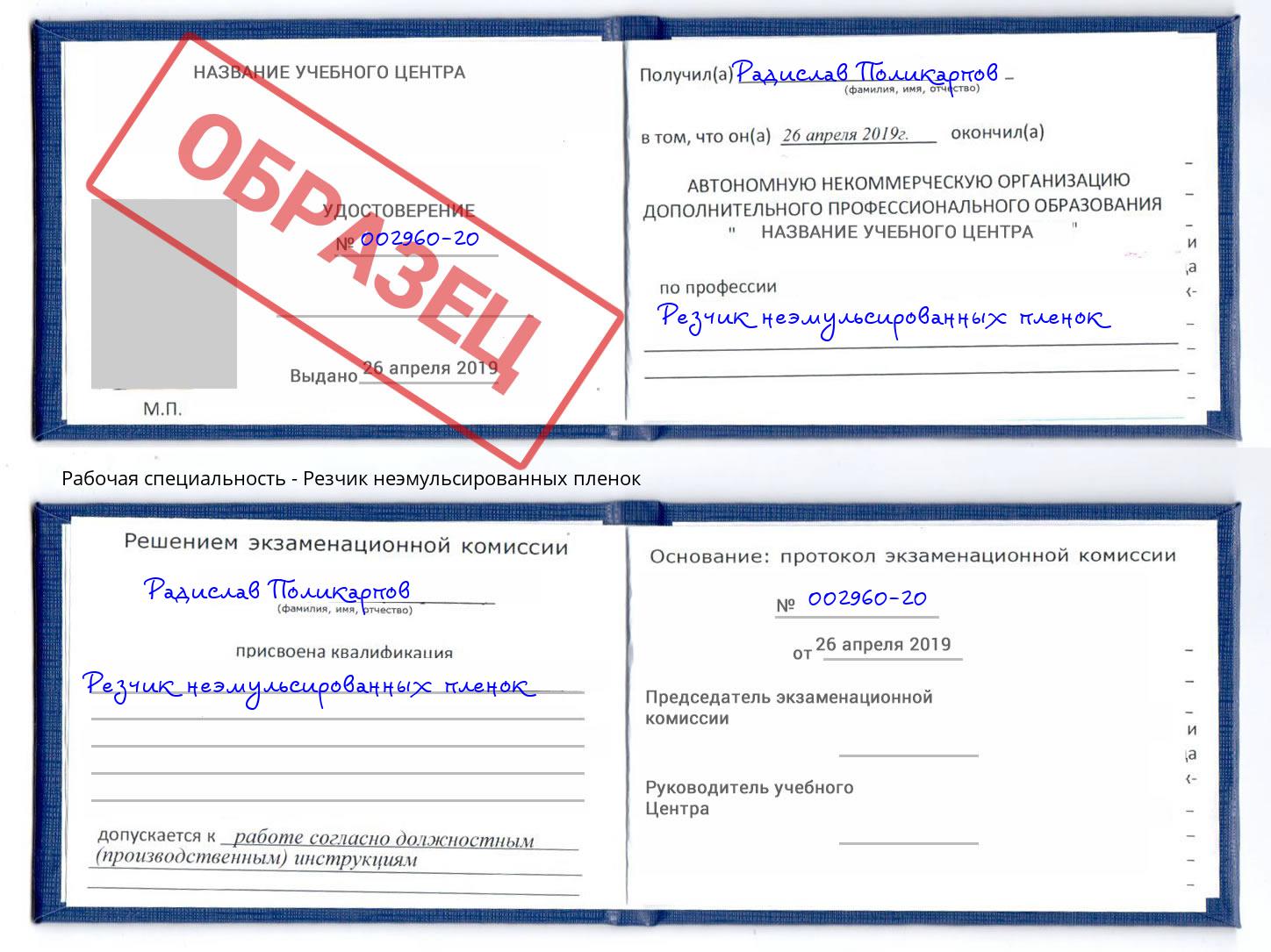 Резчик неэмульсированных пленок Снежинск